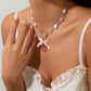 Acrylic Strawberry Fashion Necklace Pearl - Strawberry Bliss Necklace for Fruity Fashionistas