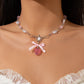 Acrylic Strawberry Fashion Necklace Pearl - Strawberry Bliss Necklace for Fruity Fashionistas