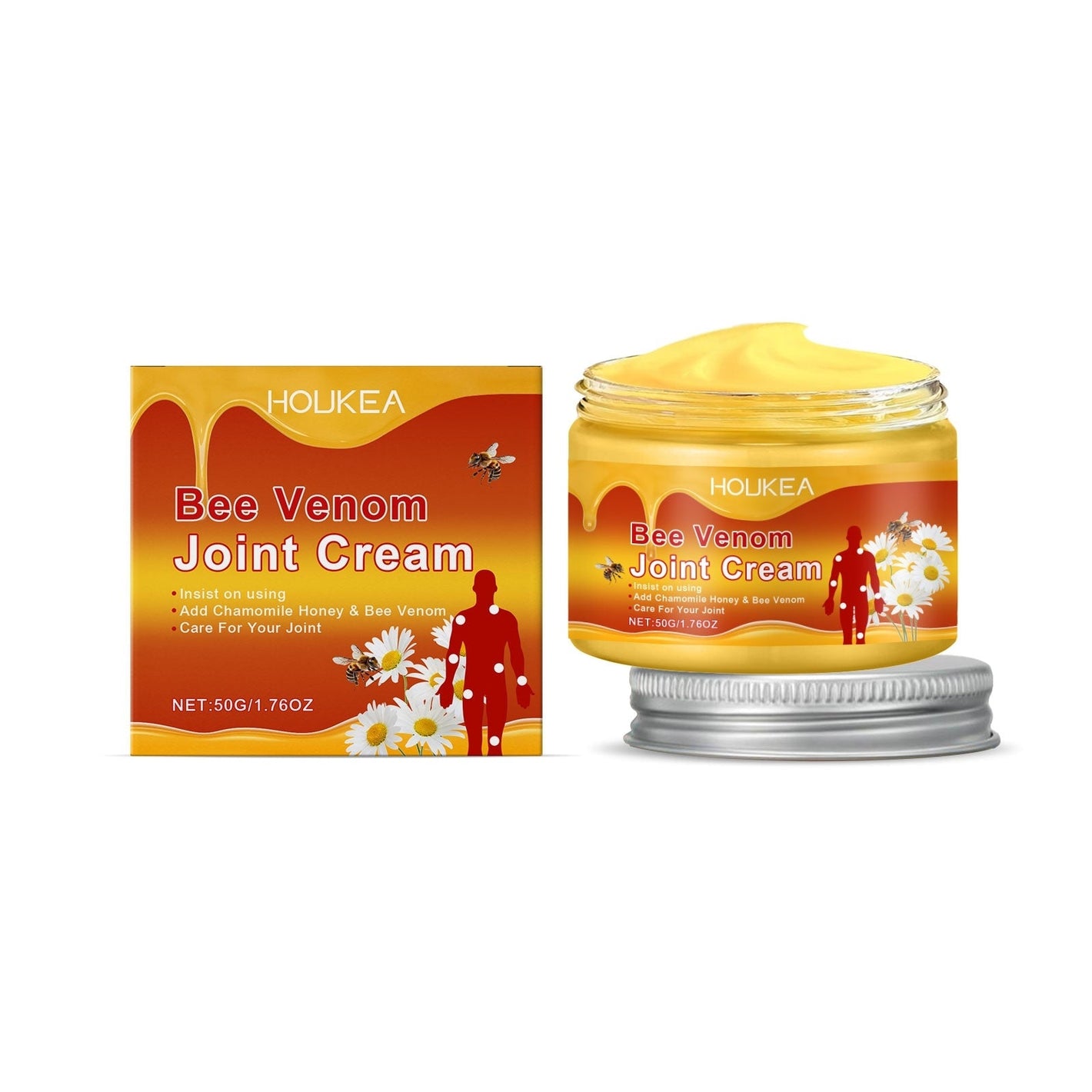 Active Bee Venom Massage Cream with Honey and Chamomile for Skin Care - Teleplus bee venom massage cream active