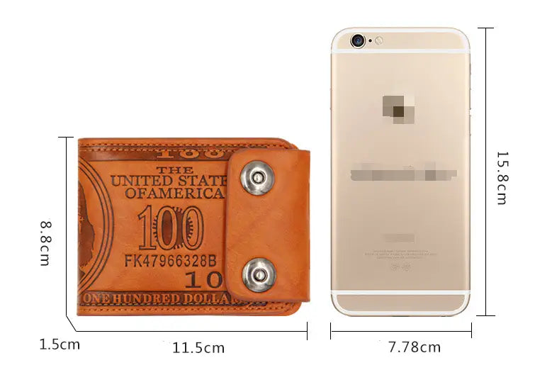 Men’s PU Leather Wallet with Magnetic Closure in Brown or Black for United States