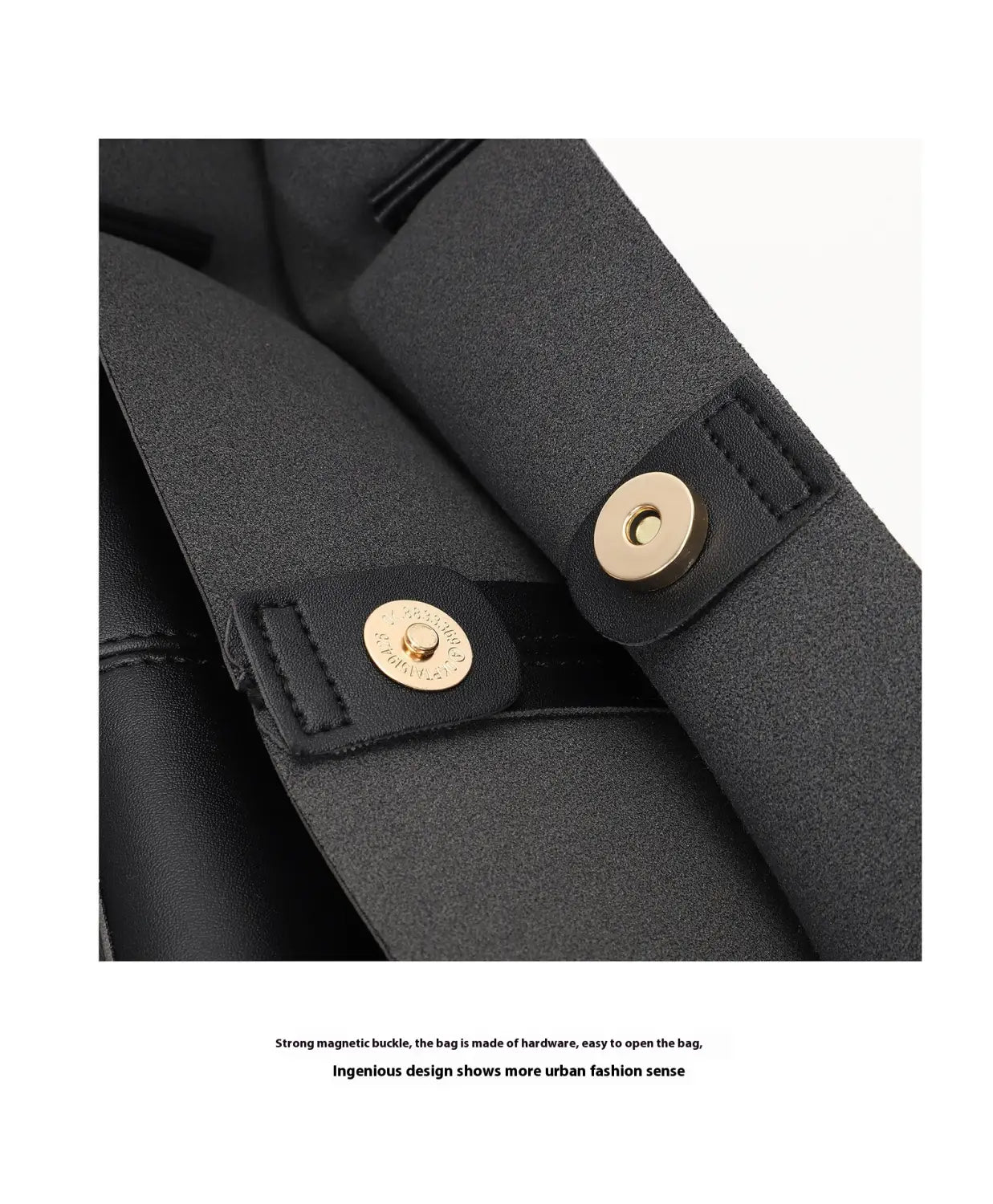 Sac à bandoulière en cuir PU avec poche sandwich et sangle double