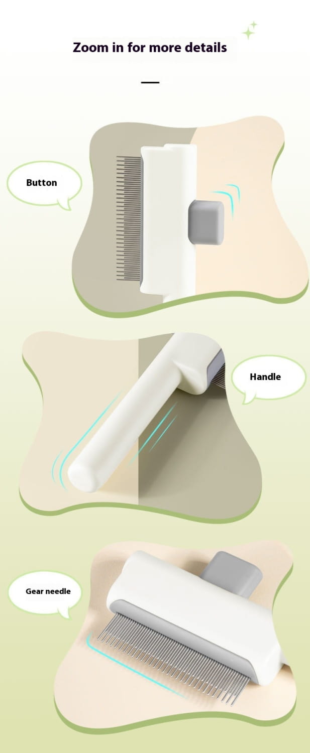 Lemmikloomakamm tiheda käiguga ja lühikeste hammastega koerte kasside peibutamiseks