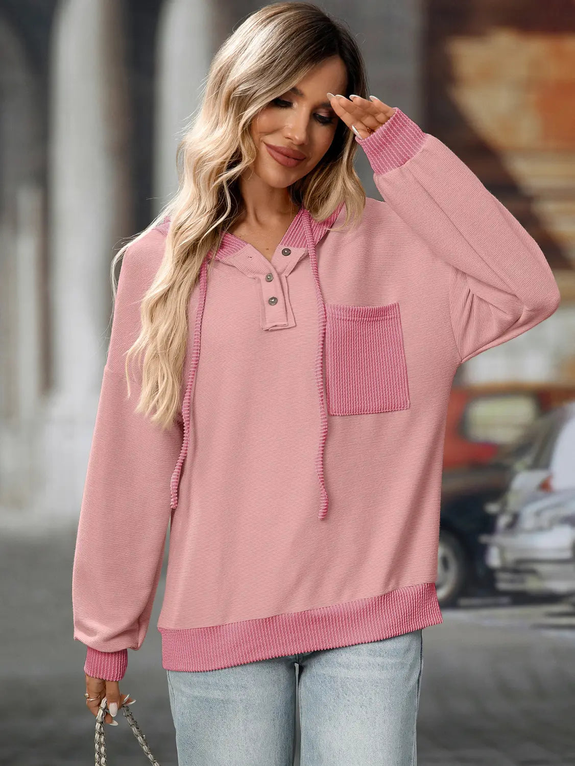Contraste Color Twist Strip Pullover Street Fashion Pull en plusieurs couleurs