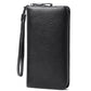 Men’s Ostrich Grain Long Wallet Zipper Handbag - Ostrich Grain Wallet for Small Size Fashionistas