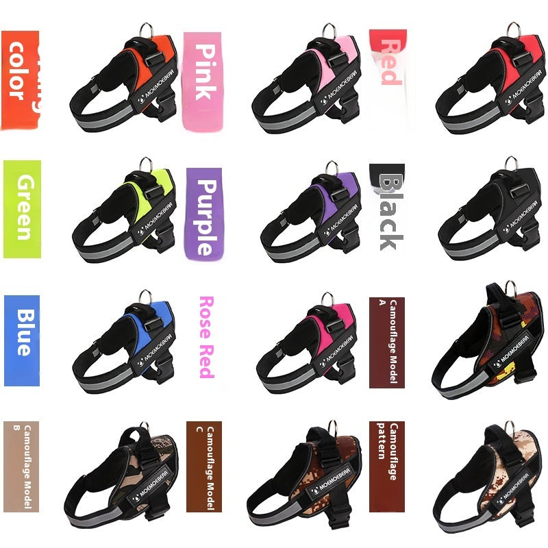 Adjustable Dog Harness and Leash Set Colorful Soft Pet Walking Strap