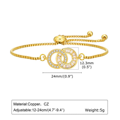 Adjustable Infinity Box Chain Zircon Bracelet for Women - Teleplus adjustable infinity box chain zircon bracelet