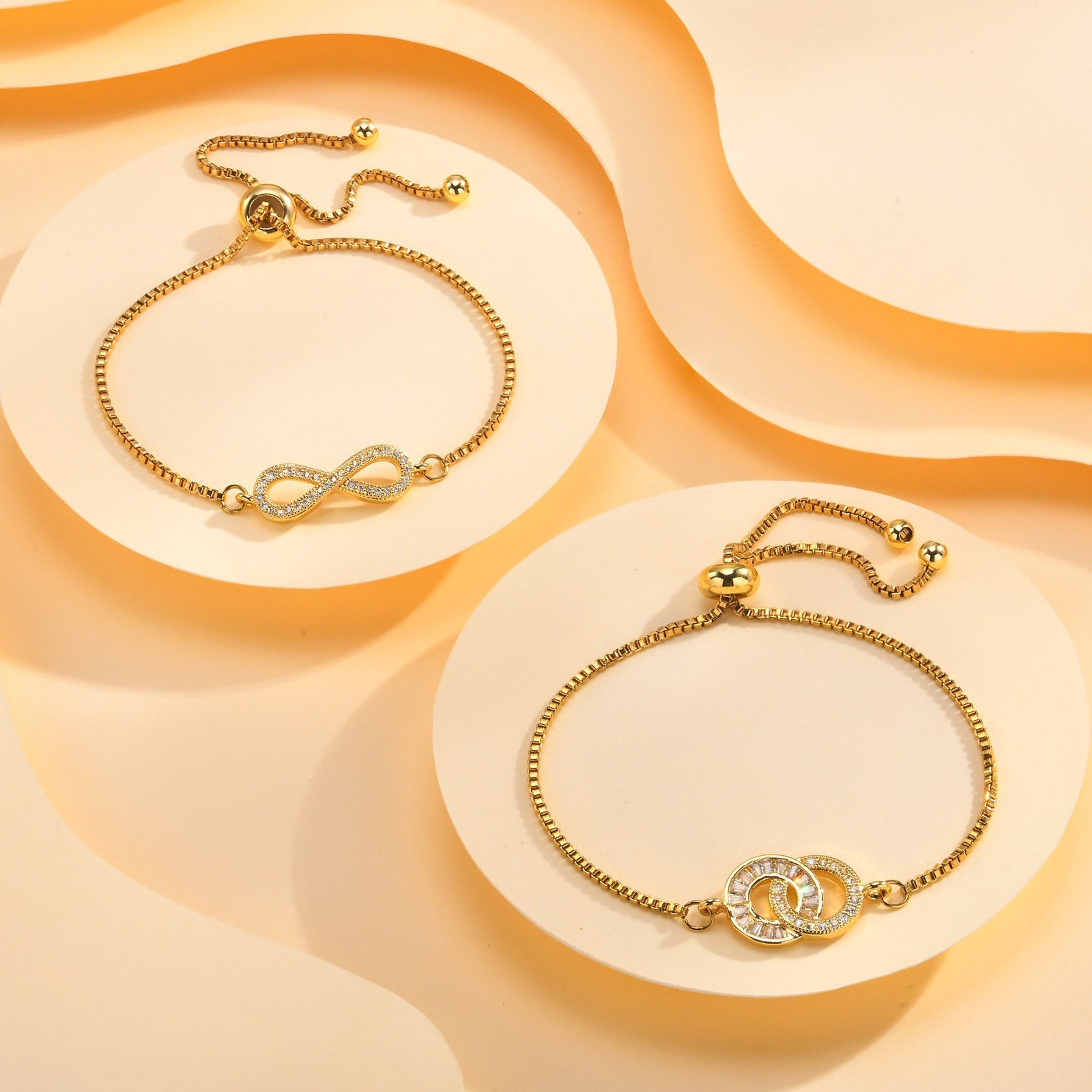 Adjustable Infinity Box Chain Zircon Bracelet for Women - Teleplus adjustable infinity box chain zircon bracelet