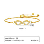 Adjustable Infinity Box Chain Zircon Bracelet for Women - Teleplus adjustable infinity box chain zircon bracelet