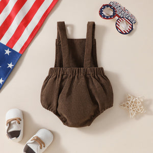 Adjustable One-piece Corduroy Sling Romper - Corduroy Sling Romper: Fashionable Baby Snuggliness