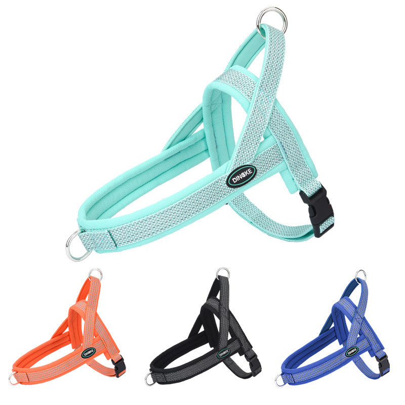 Adjustable Rope Chest Strap Harness for Pets Polyester with Chain Ring - Teleplus chest strap rope