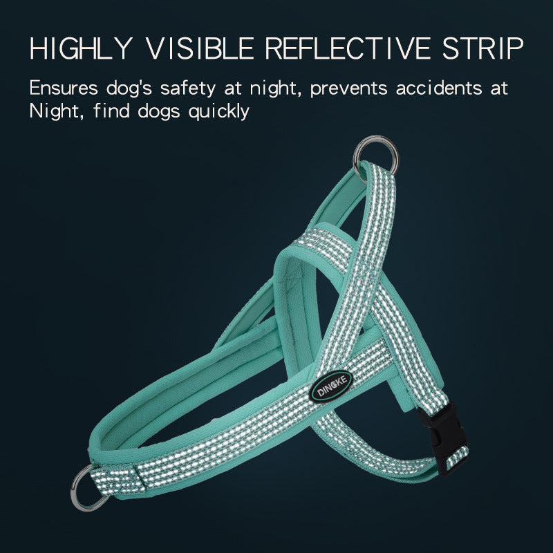 Adjustable Rope Chest Strap Harness for Pets Polyester with Chain Ring - Teleplus chest strap rope