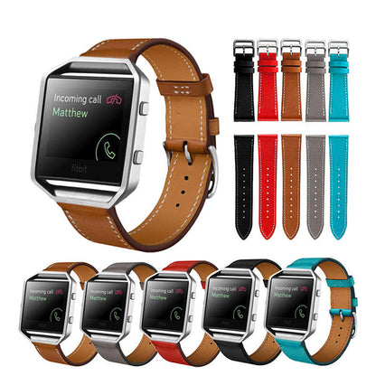 Adjustable Short Leather Strap for Fitbit Blaze Smart Heart Rate Watch - smart heart rate watch short leather strap