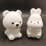 Adorable Rabbit Bear Silicone Night Light for Bedroom Decor - Teleplus adorable rabbit bear silicone pat bedroom
