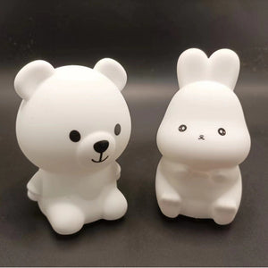 Adorable Rabbit Bear Silicone Night Light for Bedroom Decor - Teleplus adorable rabbit bear silicone pat bedroom