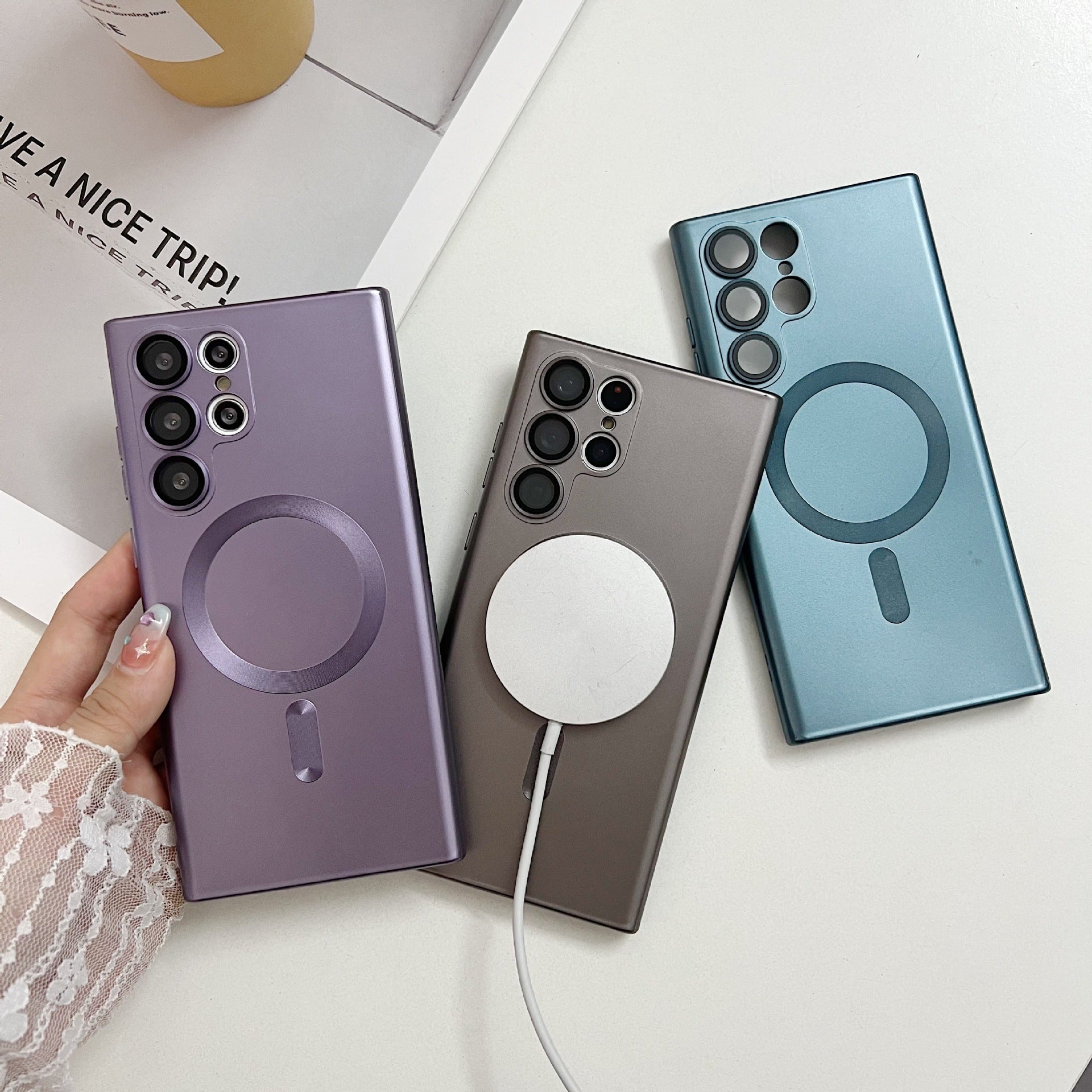 Advanced Metal Paint Magnetic Lens Box with Protective Cover in Multiple Colors - advanced metal paint magnetic