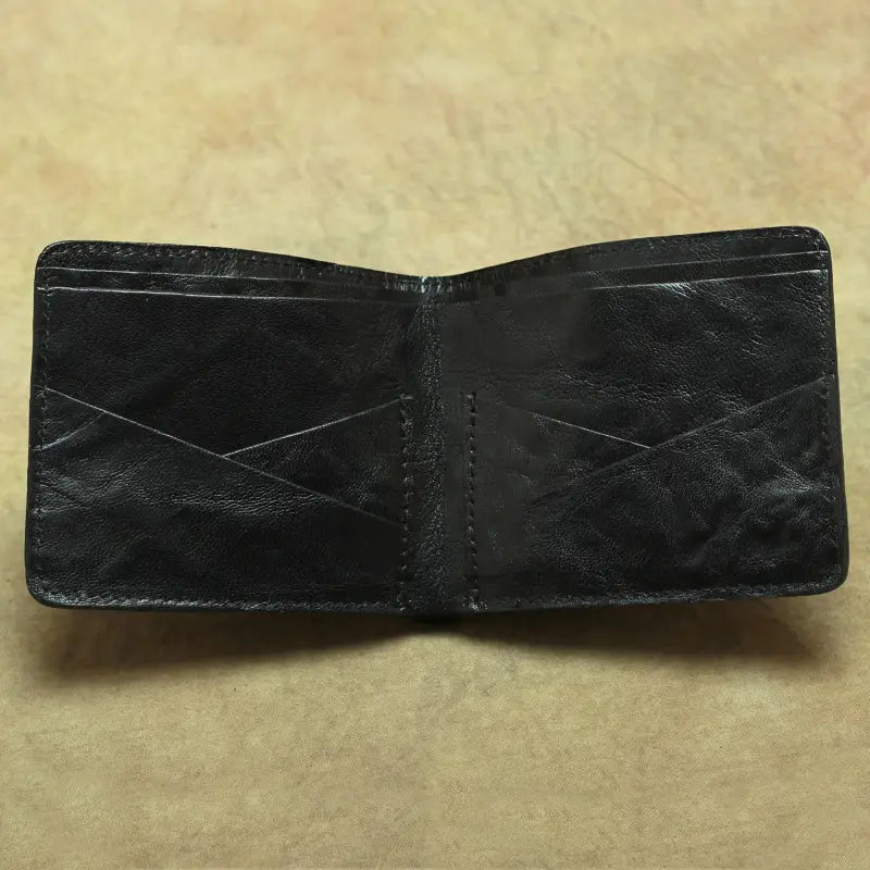 Portefeuille de bifold en cuir authentique vertical et horizontal Slim Card Portez pour les hommes