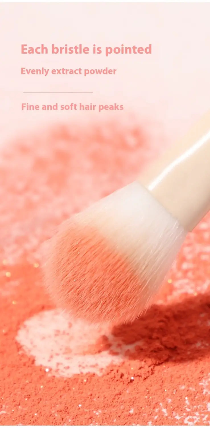 Panta tip de ochi de machiaj pentru umbră de ochi Flacără cu mâner din lemn cu mâner din lemn