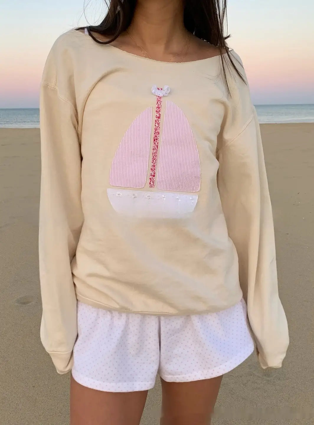 Aprikos gul seilbåt løs polyester skjorte kvinner s-xxl asiatisk størrelse