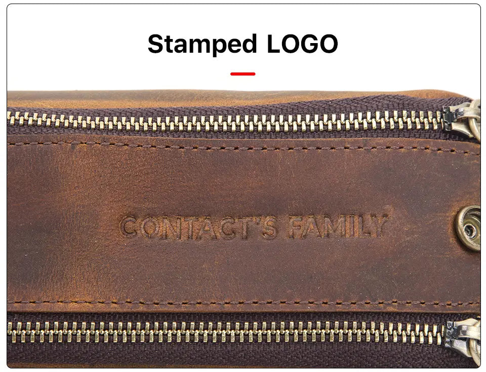 Crazy Horse Leather Wallet Unisex Medium Soft Durable Brown Style