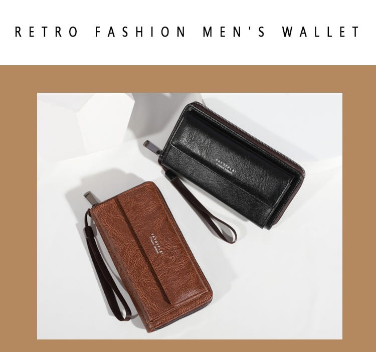 Portefeuille en cuir simple urbain pour hommes et femmes noire brun pu