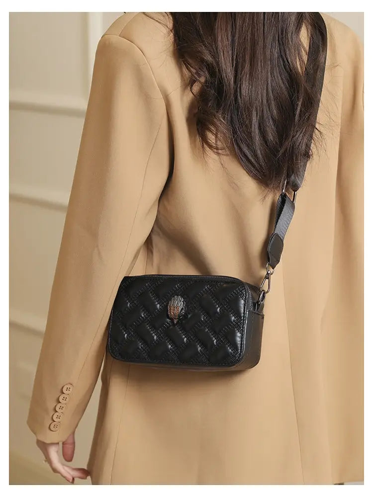 Wide Shoulder Strap Crossbody Bag with Eagle for Daily