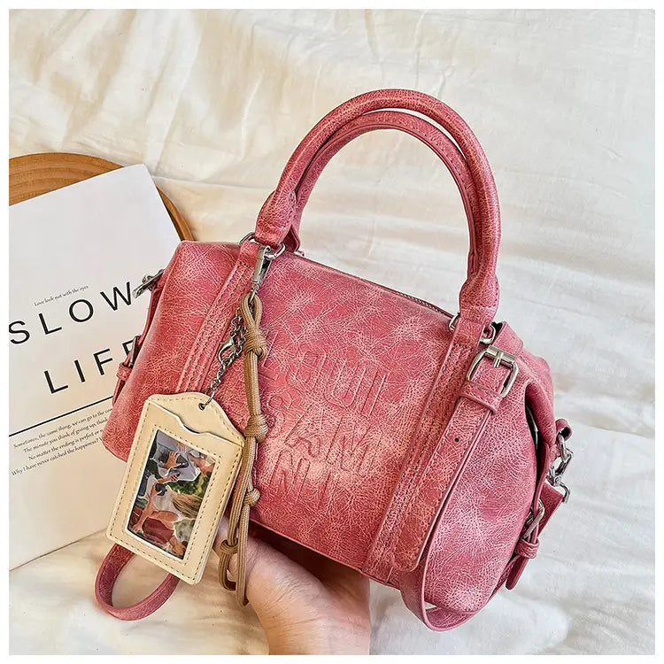 Borsa a tracolla a tracolla in pelle morbida con cerniera per donna