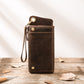 Genuine Leather Large Capacity Zipper Phone Bag - Genuine Leather Phone Bag for Your Stuff and Nonsense