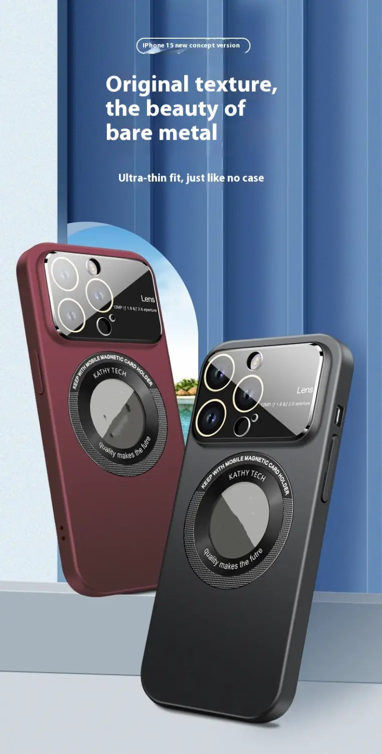 Drop-Resistant Phone Case for iPhone with Magnetic Large Window Design