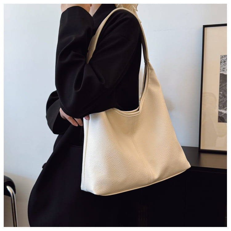 Borsa per secchio in pelle PU con tasche con cerniera borsetta di grande capacità per le donne