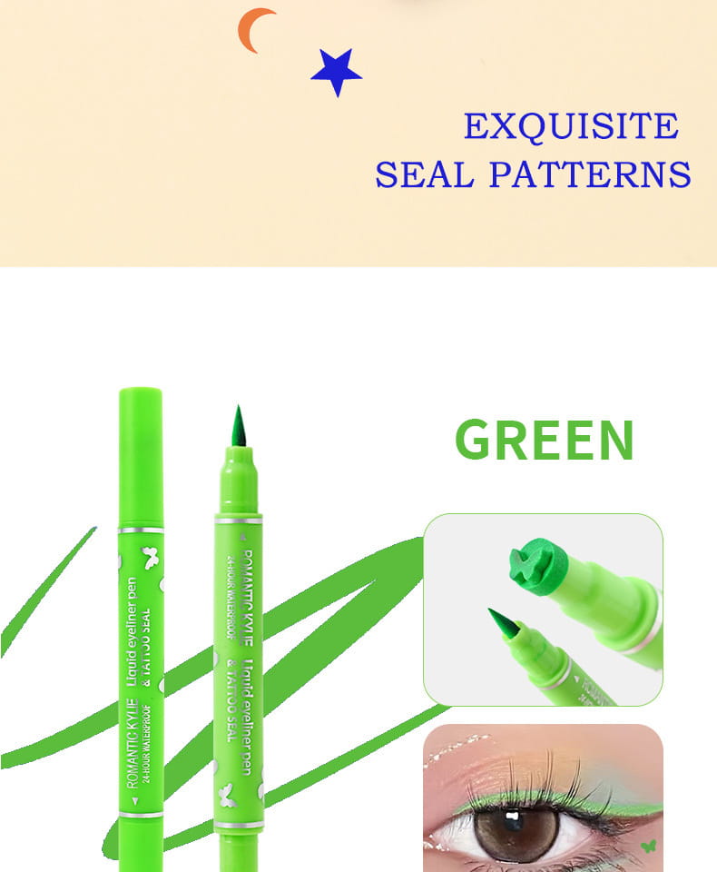 Dual Tip Liquid Eyeliner with Stamp Pen for Precise Eye Makeup