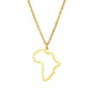 Africa Map Egypt South Africa Kenya Nigeria Stainless Steel Necklace - Africa Map Necklace in Stainless Steel and Gold