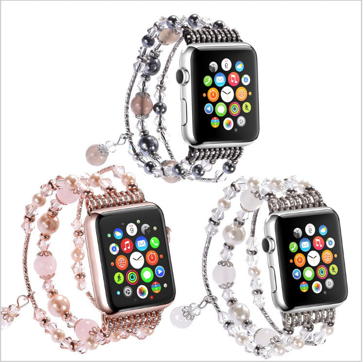 Agate Strap Beaded Jewelry for Apple Watch 14.5cm Bracelet - agate strap beaded jewelry bracelet