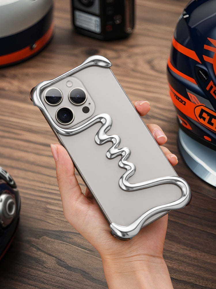 Alien Metal Frameless Skeleton Half Package Hollow Ultra-thin Heat Dissipation Anti Drop Phone Protective Case - Metal