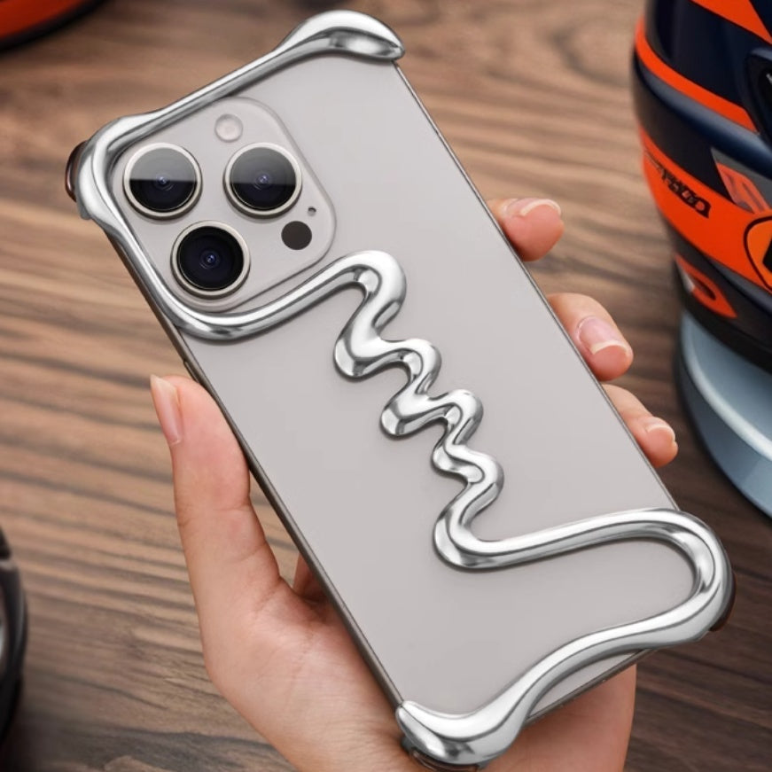 Alien Metal Frameless Skeleton Half Package Hollow Ultra-thin Heat Dissipation Anti Drop Phone Protective Case - Metal