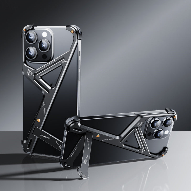All-Glass Geometric Case Compatible with iPhone 15 Pro Max and Metal Borderless Design - Teleplus Suitable