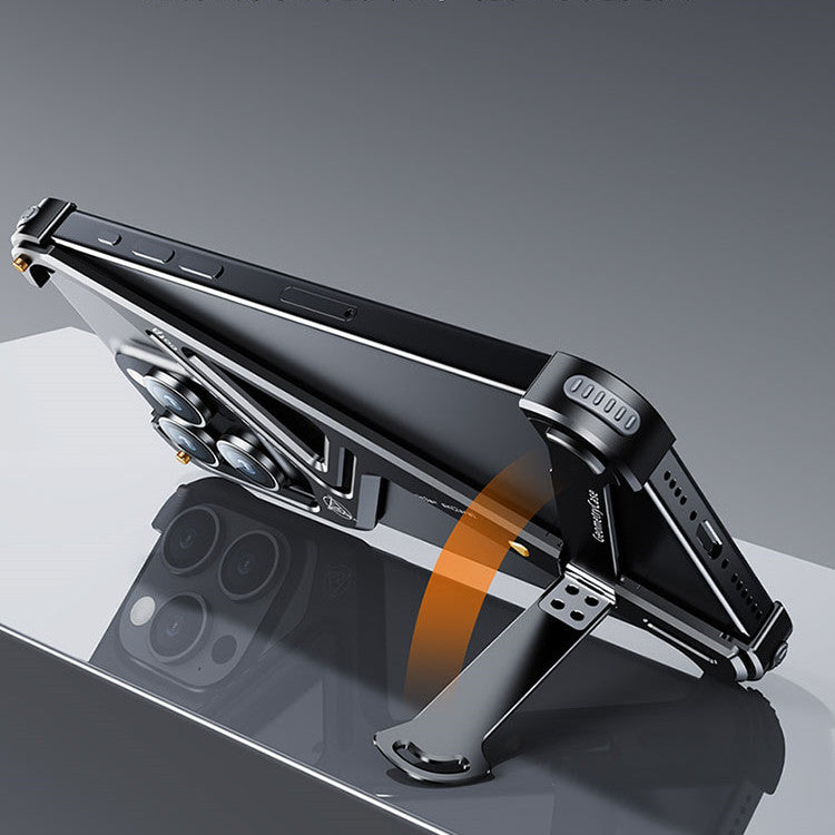 All-Glass Geometric Case Compatible with iPhone 15 Pro Max and Metal Borderless Design - Teleplus Suitable