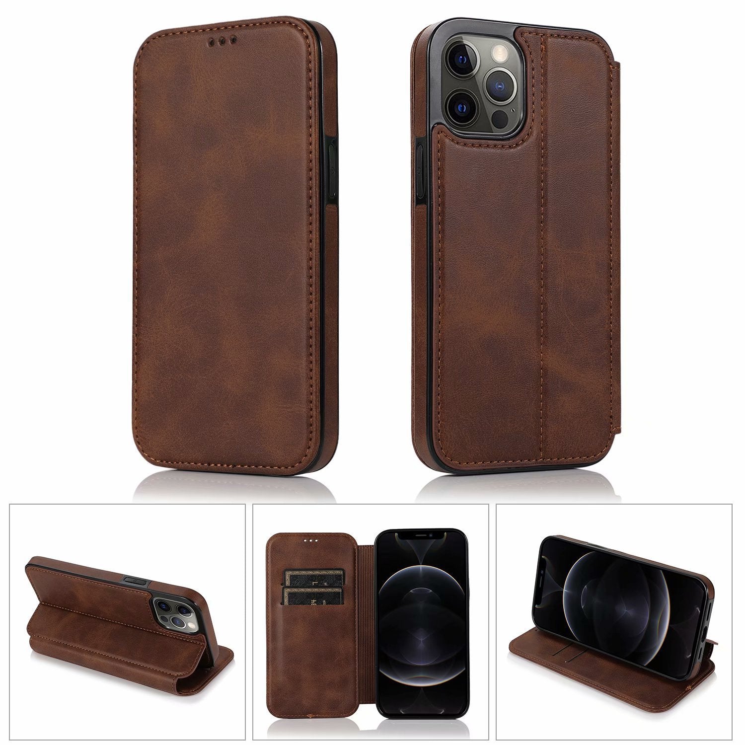 All-inclusive Leather Card Case Flip Phone Case - All-Inclusive Leather Card Case for iPhone Models