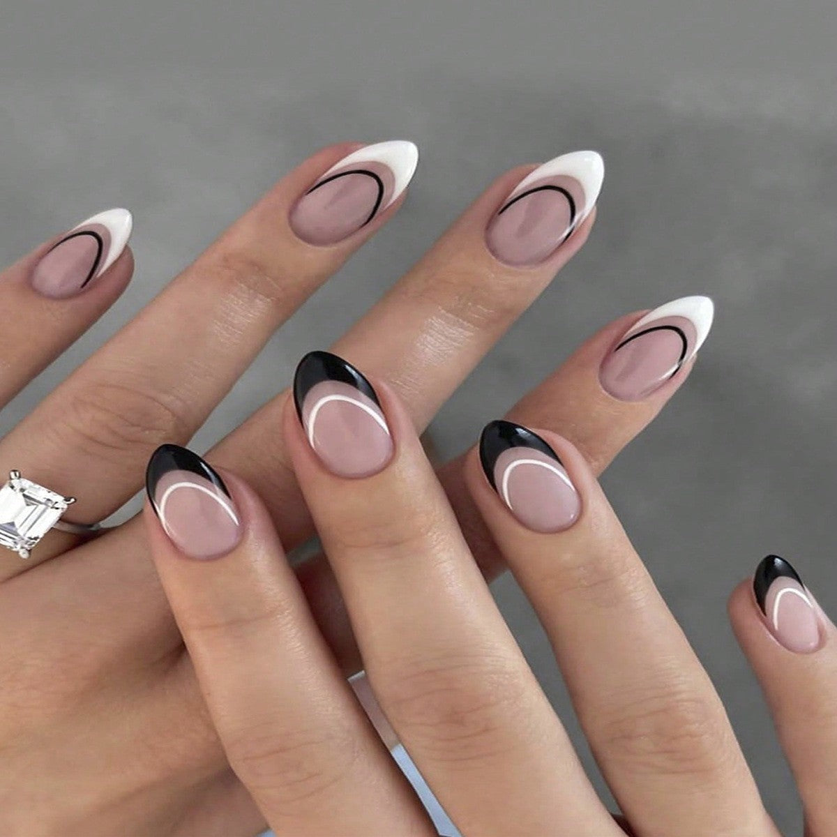 Almond Wear Nail Sticker with Frosted Glossy Fake Design for Simple Art - Teleplus almond wear nail simple frosted