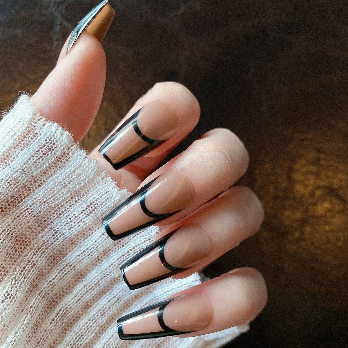 Almond Wear Nail Sticker with Frosted Glossy Fake Design for Simple Art - Teleplus almond wear nail simple frosted