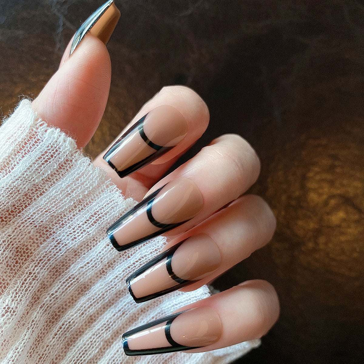 Almond Wear Nail Sticker with Frosted Glossy Fake Design for Simple Art - Teleplus almond wear nail simple frosted