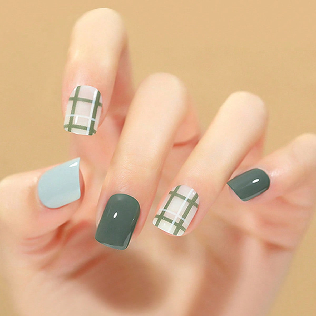 Almond Wear Nail Sticker with Frosted Glossy Fake Design for Simple Art - Teleplus almond wear nail simple frosted