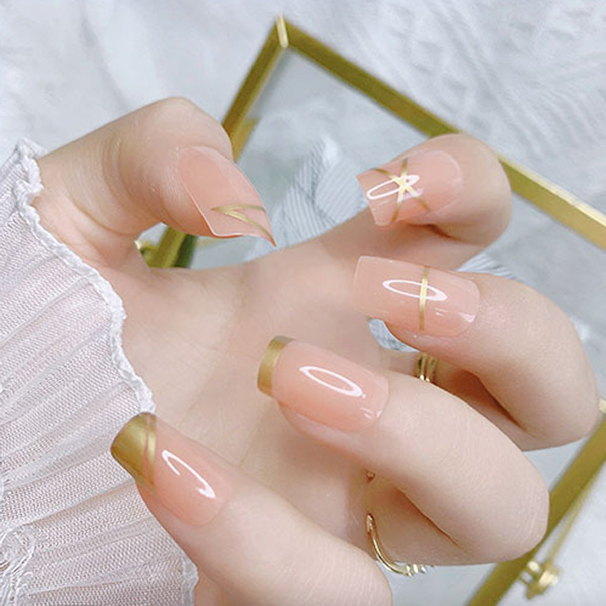 Almond Wear Nail Sticker with Frosted Glossy Fake Design for Simple Art - Teleplus almond wear nail simple frosted