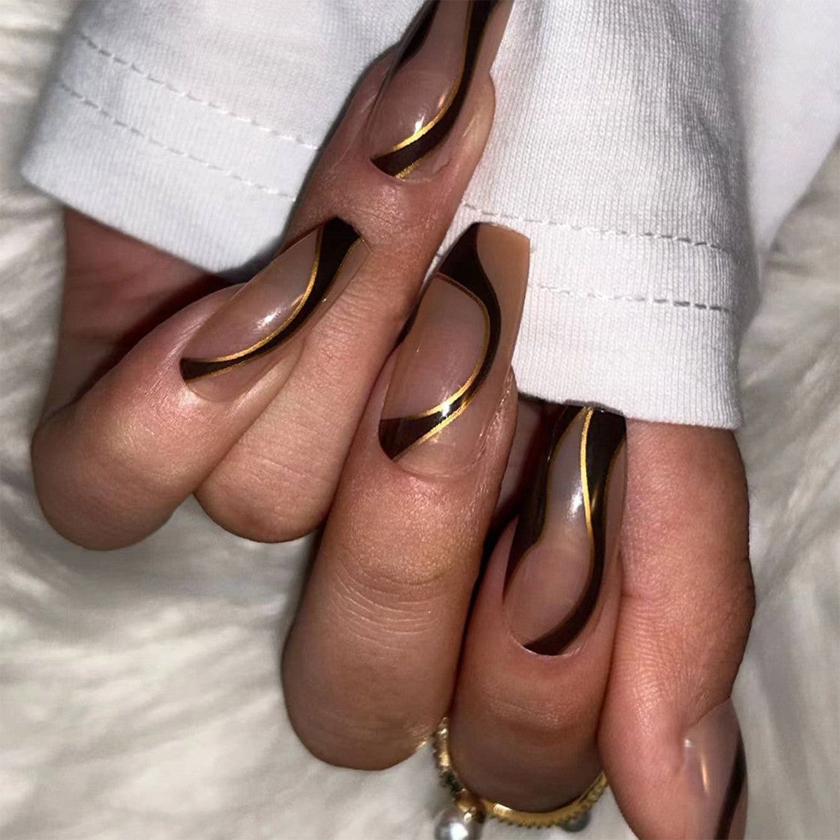 Almond Wear Nail Sticker with Frosted Glossy Fake Design for Simple Art - Teleplus almond wear nail simple frosted