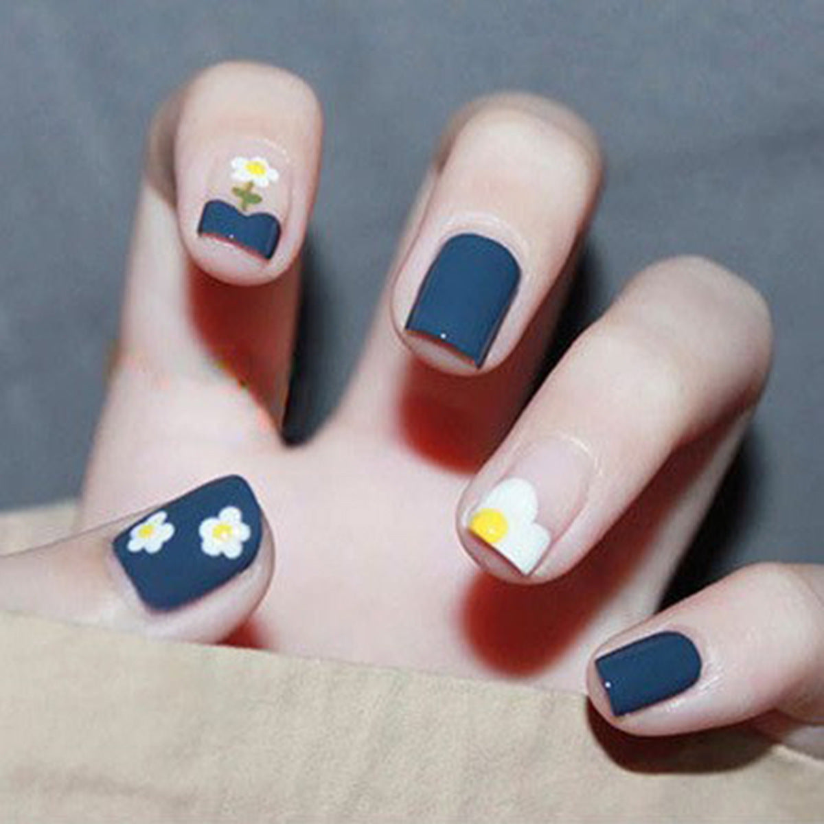 Almond Wear Nail Sticker with Frosted Glossy Fake Design for Simple Art - Teleplus almond wear nail simple frosted