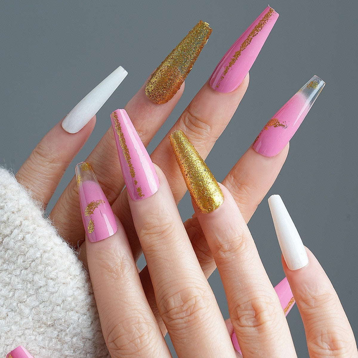 Almond Wear Nail Sticker with Frosted Glossy Fake Design for Simple Art - Teleplus almond wear nail simple frosted