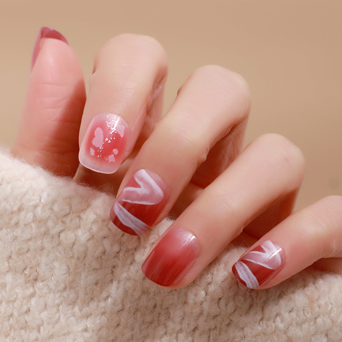 Almond Wear Nail Sticker with Frosted Glossy Fake Design for Simple Art - Teleplus almond wear nail simple frosted