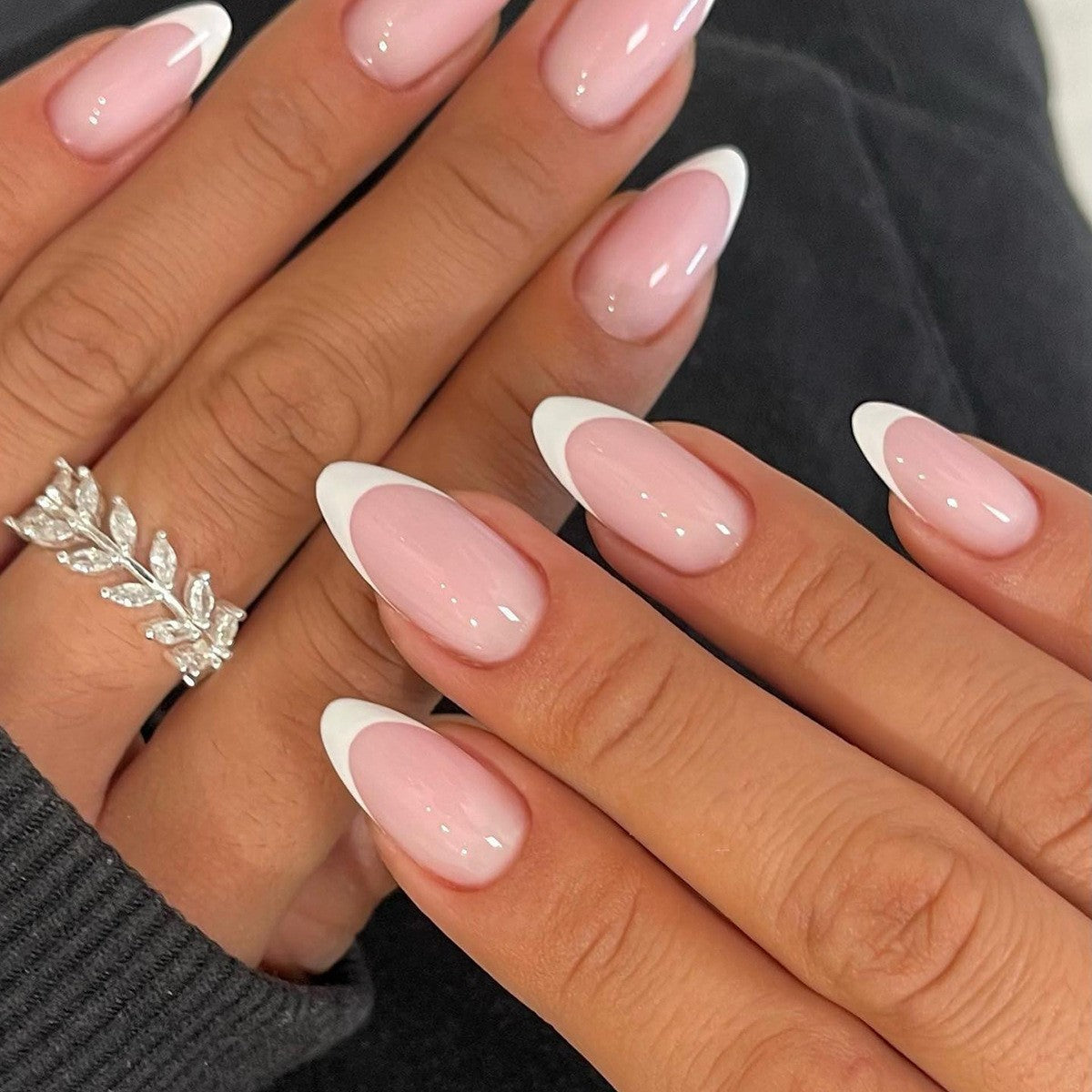 Almond Wear Nail Sticker with Frosted Glossy Fake Design for Simple Art - Teleplus almond wear nail simple frosted