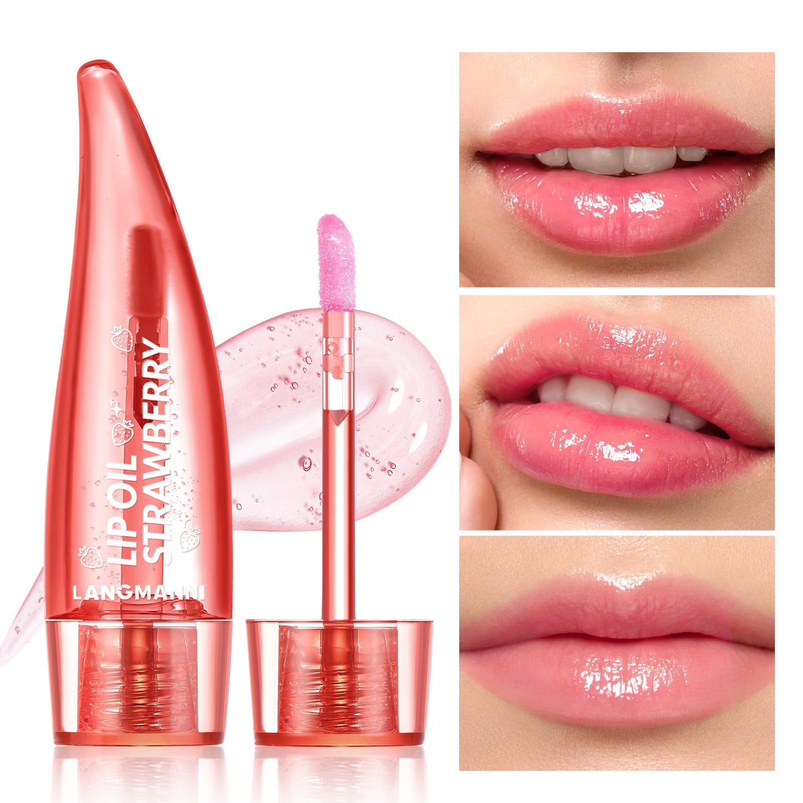Aloe Lip Gloss with Strawberry Flavor Nourishing Moisturizer for Smooth Lips - strawberry flavor aloe lip gloss