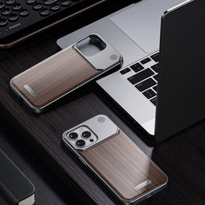 Aluminum Alloy Aromatherapy Wood Grain Shell Metal Anti-fall Shell - Aromatherapy Wood Grain Aluminum Alloy Phone Case