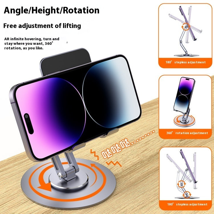 Aluminum Alloy Mobile Phone Desktop Bracket with Rotation Telescopic Adjustment - aluminum alloy mobile phone bracket